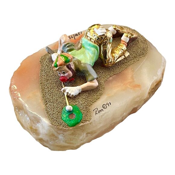 VTG Signed Numbered Ron Lee GOLFING CLOWN FIGURINE Putting Green Limited Edition - Picture 6 of 9